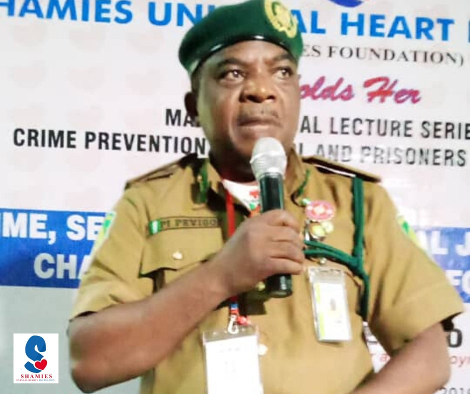 ShamiesF's tweet photo. Pevigo Peter.
ACG. Nigeria Correctional Service, Representing the Controller General. 

#shamiesunsualheartsfoundation
#maidenlectureseries
#criminaljusticesystem
#correctionalfacility
#reintegration
#nostigmatization
#newreforms
#maiden https://t.co/Znd22BI6w0