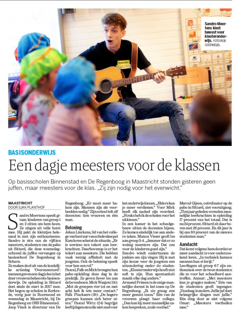 Meer mannen voor klas!