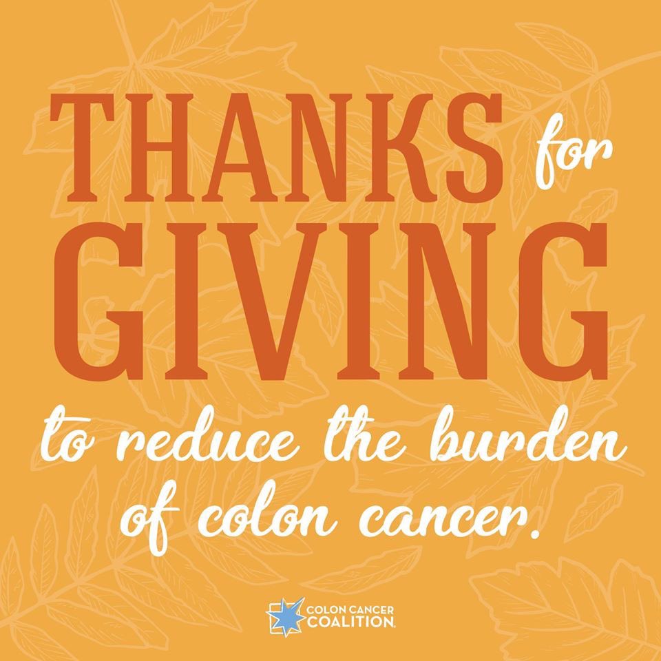 ColonCancerCoal's tweet image. On this Thanksgiving Day, we’re thankful for those around us in the fight against colorectal cancer. 🦃