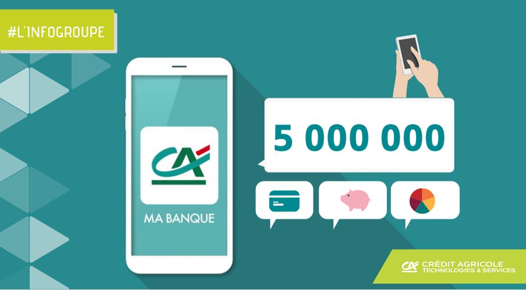 christopheginer's tweet photo. 👉#BigUp ! | L'application "Ma Banque" du #CreditAgricole , 1ère app bancaire européenne, franchit le cap des 5 millions de téléchargements sur les stores. https://t.co/zefze3YSAl https://t.co/QiKDGjoWyX