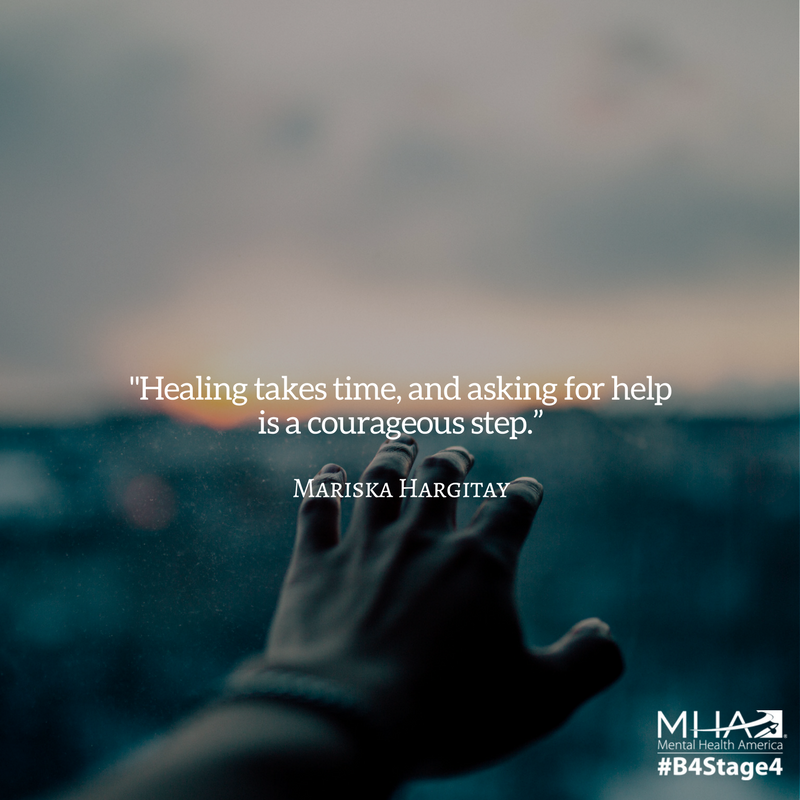 MentalHealthAm's tweet photo. Reaching out to someone is a sign of great strength, never weakness. #ThursdayThoughts https://t.co/ecmMwsYDey