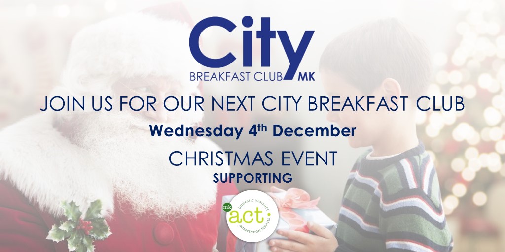 COUNTDOWN... Less than a week to go until our Christmas get together on December 4th and there are a few spaces remaining.

Join us for our special event in support of local MK Act - see how you can help and book here bit.ly/2Fm8lZi