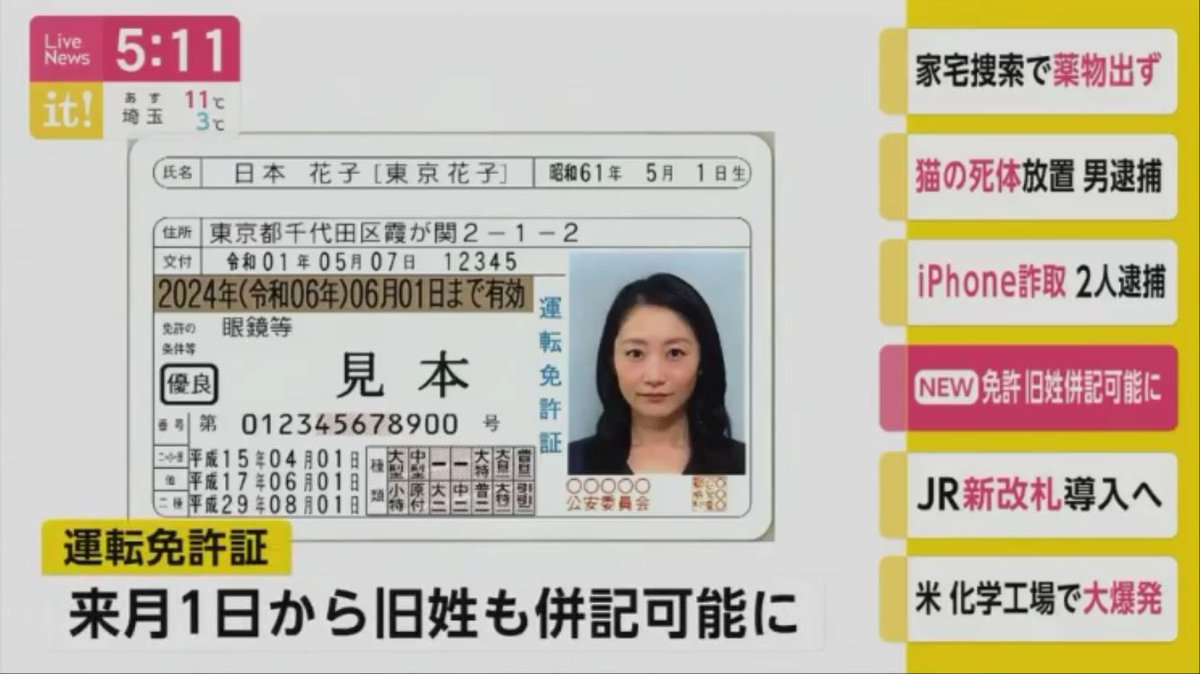 免許 証 旧姓 併記