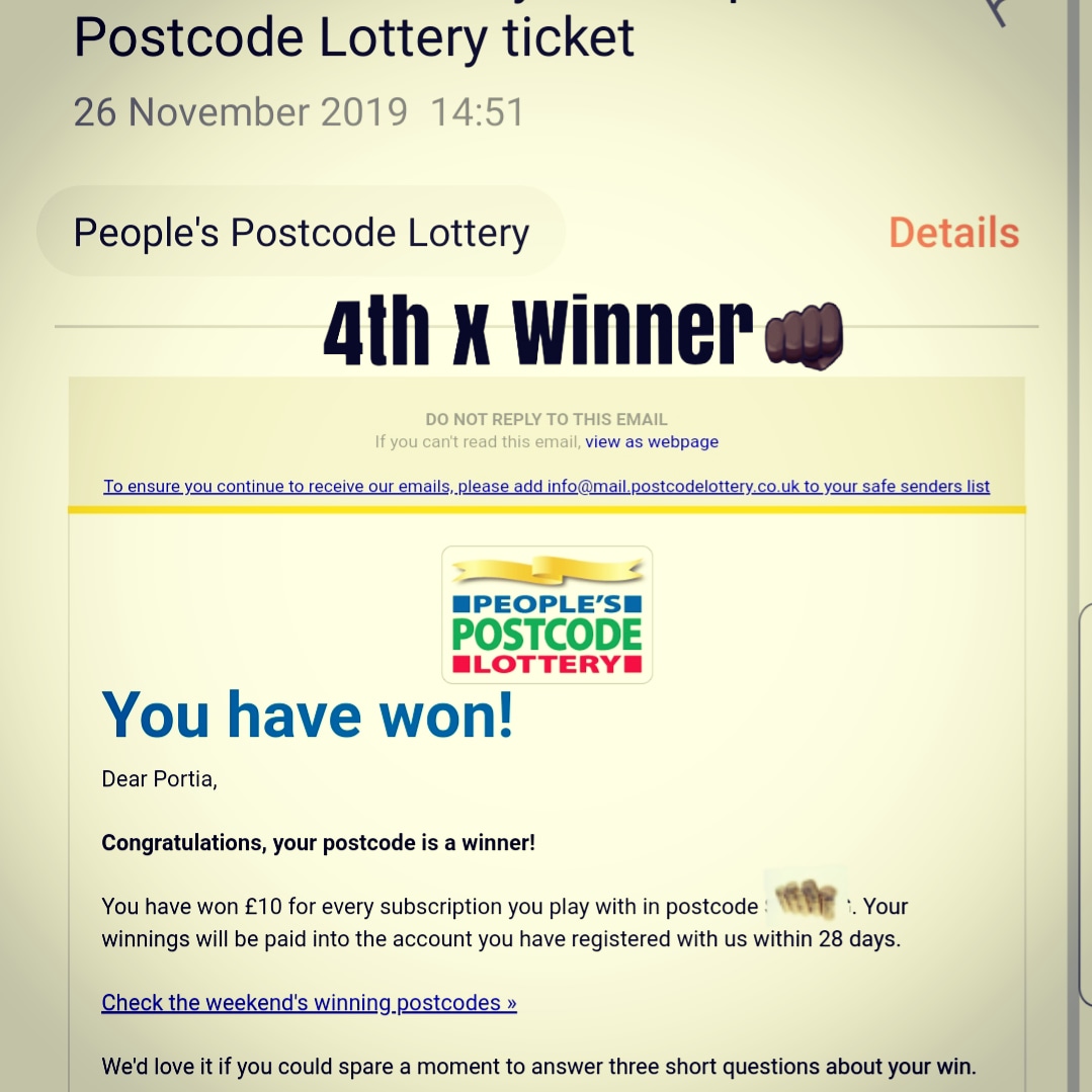 AND THE WINNER IS....🍾💥👏 '4th Times Postcode Lottery Winner'.
#portiasavings

 #postcodelotterywinner #givingtocharityfeelsgood #postcodelottery #postcodelotterygreenchallenge #givingtocharity #postcodelotterytrust #postcodelotteryofhealth