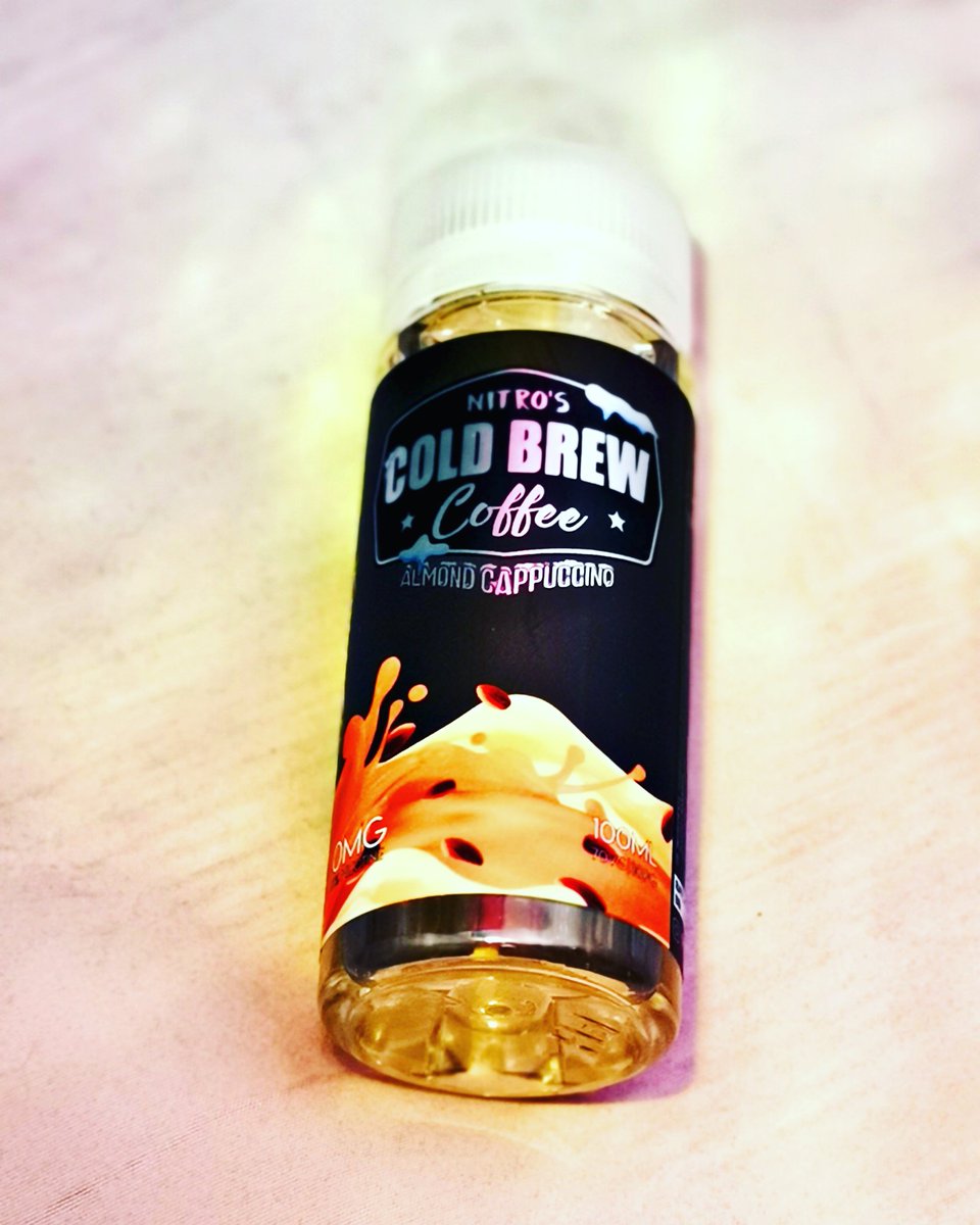 MummaVaping's tweet photo. Finally found a coffee flavour I like 😍.
...
Nitro's Cold Brew Almond Cappuccino 😎. Sweet and creamy with the delicious almond flavour sneaking through and a splash of coffee 😍.
#nitroscoldbrew #coffeevape #nastyjuice https://t.co/trq22zhs42