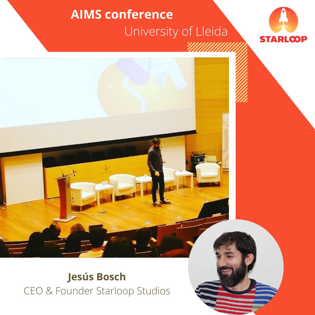 starloopstudios's tweet image. Yesterday was a fulfilling day for us!😊Jesus Bosch, founder and CEO of Starloop Studios, spoke to young people at the AIMS conference at the University of Lleida, about what it means to be an entrepreneur and how to develop entrepreneurship skills. 
#starloop #youngentrepreneur