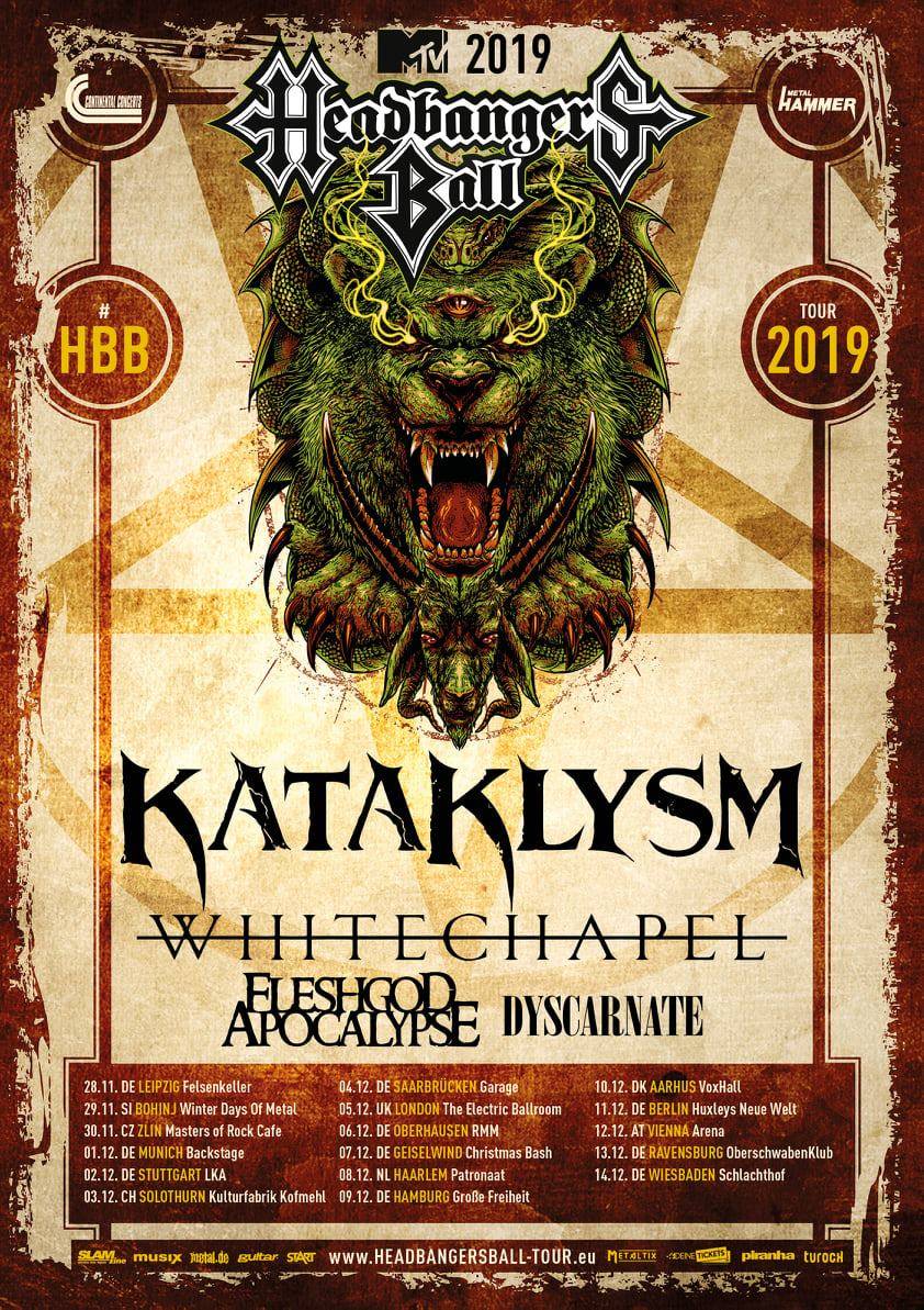 The Headbangers Ball 2019 kicks off TONIGHT in Leipzig!

Ready? <a href="/WhitechapelBand/">Whitechapel</a> <a href="/kataklysmband/">Kataklysm</a> <a href="/Dyscarnate/">Dyscarnate</a>