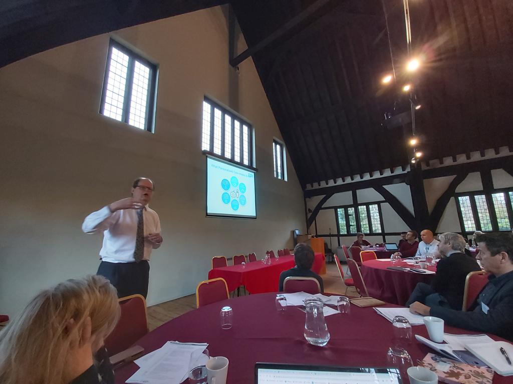 HealthyDaveC's tweet photo. Liz Denton and @ChangeMakerNo1 welcoming delegates to Building Wellbeing - A Cultral Prescription. How can we help spead the movement of #socialprescribing well lets start with museums @SimonSimply and York #hospitium hosting creative thinkers linking people to arts for wellbeing https://t.co/1Hltrk3fJx