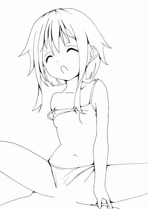 弥生ちゃん線画です～～～～～ 