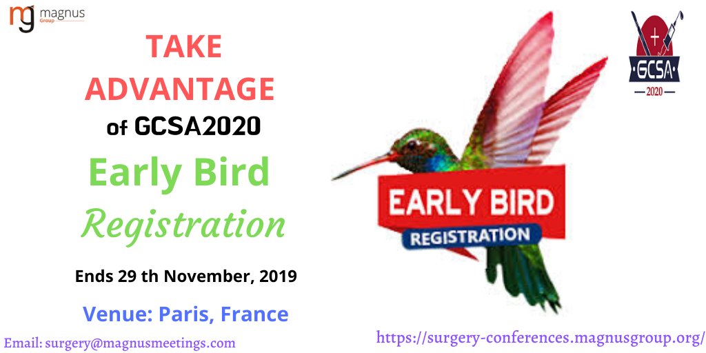 GCSAConf's tweet photo. Register by Nov 29th to receive the great deals on early bird offer. For more info, please visit our conference website.
https://t.co/F7X3pGv7bE
We hope you will join us September 28-30 in Paris, France for #GCSA2020!
Donβt delay, special rates are available only for few hours! https://t.co/Rz7YDklkA0