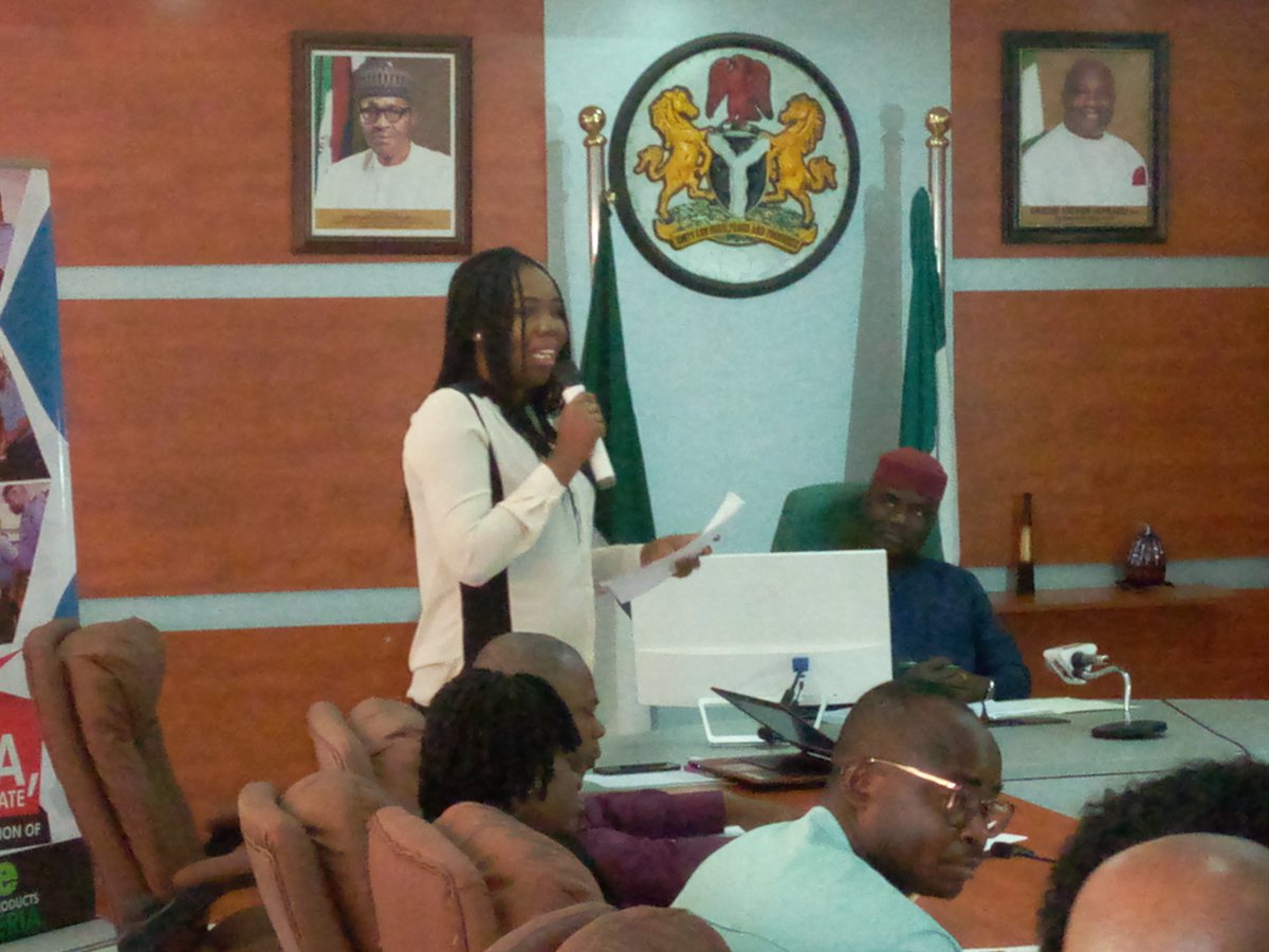AbiaOgp's tweet photo. @iamHisPearl, representing the @ogpnigeria Coordinator, giving remarks at that official launch of the @AbiaOgp#ActionPlan & inauguration of the State #SteeringCommittee & #TechnicalWorkingGroups https://t.co/v7Ti8tdTbC