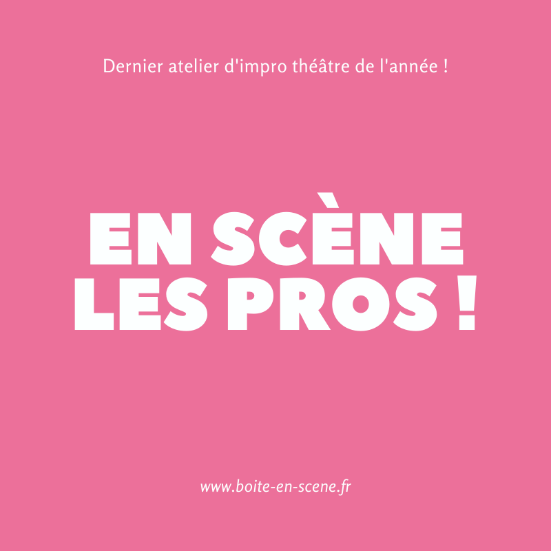 Dernier atelier d'impro théâtre de l'année : le 12 décembre de 18 à 20h00 au Castel à Noyal Chatillon sur Seiche.

Inscriptions ici trainingdecembrebs.eventbrite.fr

Plus d'infos : boite-en-scene.fr/improvisation-…

Au plaisir de vous recevoir !

boite-en-scene.fr