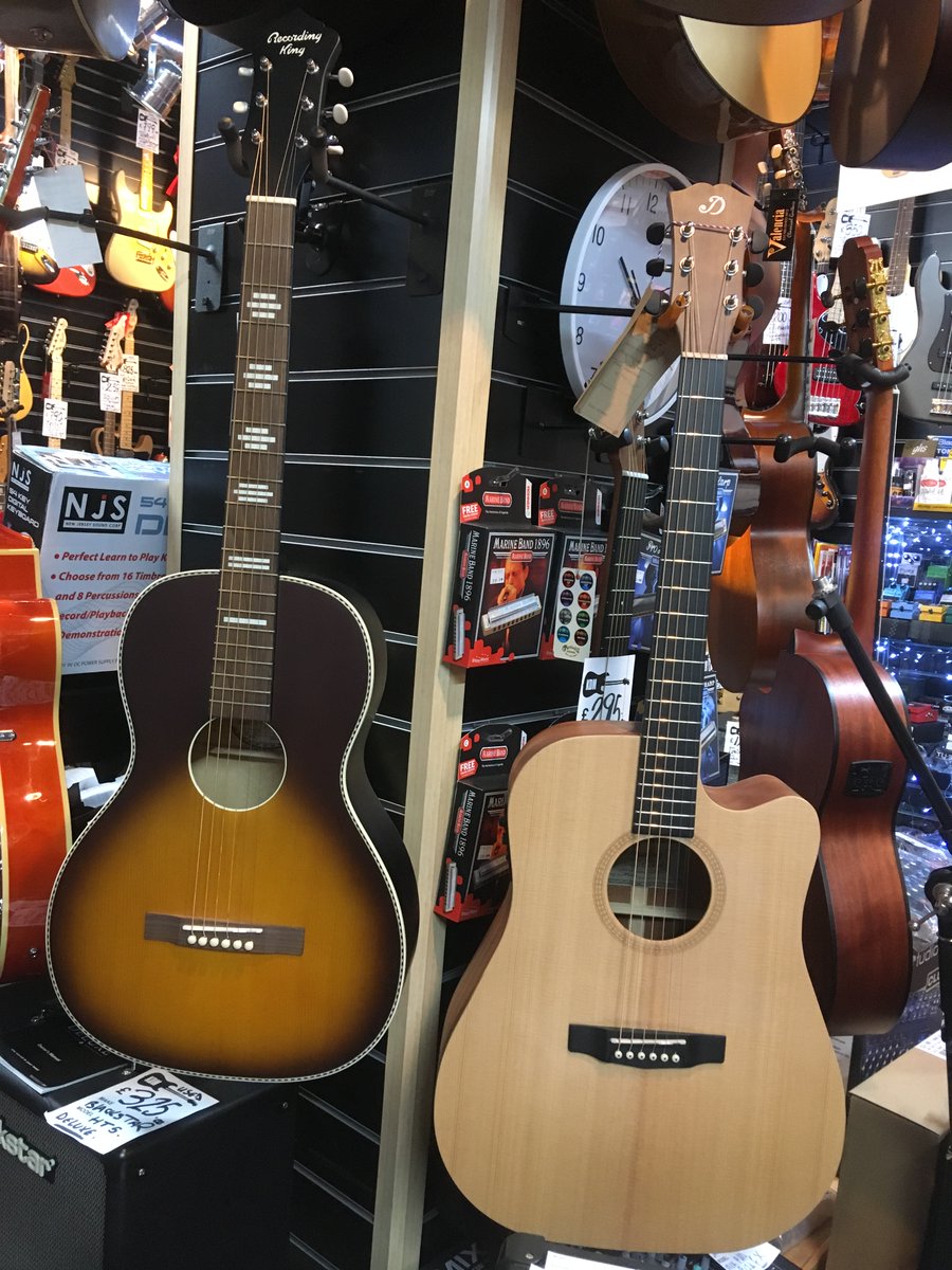 We've got some new amazing brands in stock
The one on the left is a Recording King Dirty 30s series 7
with a beautiful matte tobacco sunburst finish and a wonderful sound😍
The one on the right is a Dowina Puella DCE, A stunning handmade guitar that sounds absolutely incredible🤩