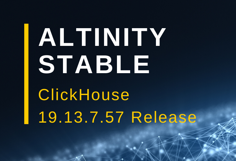 AltinityDB's tweet image. Altinity Stable Releases repository and new 19.13.7.57 Altinity Stable ClickHouse hubs.ly/H0m016d0 #AltinityStable #StableReleases #datawarehouse