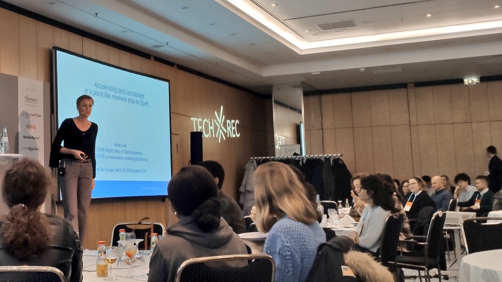 trisrevill's tweet photo. So excited to see @Recruiter_Two talking about accelerating tech recruiting at @CERN here at #techrec 

The birth pace of the world web and probably the most exciting open science project in the world

The list of technology they recruit for is mind numbing https://t.co/YJO7qNoGCD