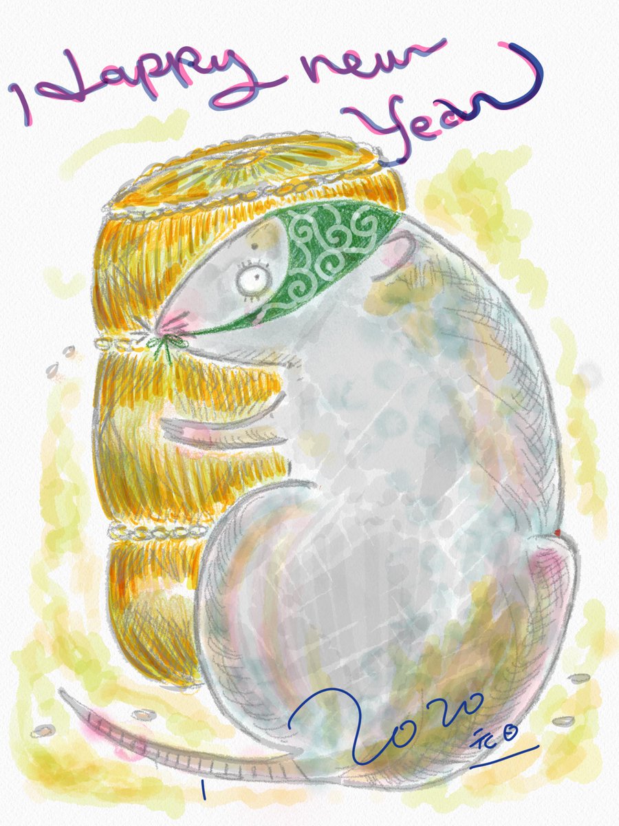 ハルノモモ 年賀状 ねずみどし らくがき イラスト ネズミ小僧 いつもﾊﾞﾀﾊﾞﾀ年賀状を描くので今年は早々イラストの試し描き ネズミならネズミ小僧と俵かな とか思い描いてみる