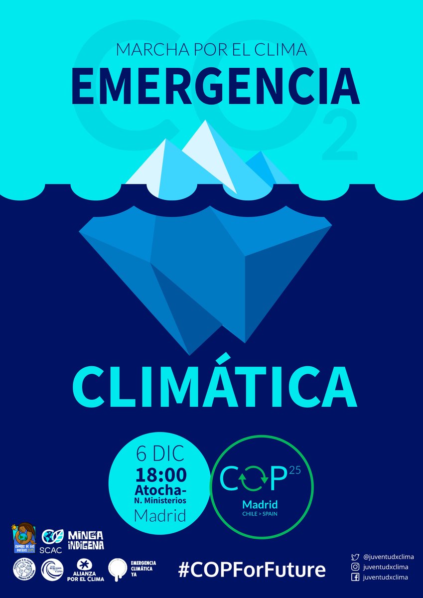 Gran movilización el #6DPorElClima en #Madrid Allí estaremos muchas, comprometidas en hacer realidad la transición ecológica que necesitamos, reclamando acuerdos eficaces en la #COP25 que supriman la quema de combustibles fósiles y seamos 100% renovables cuanto antes