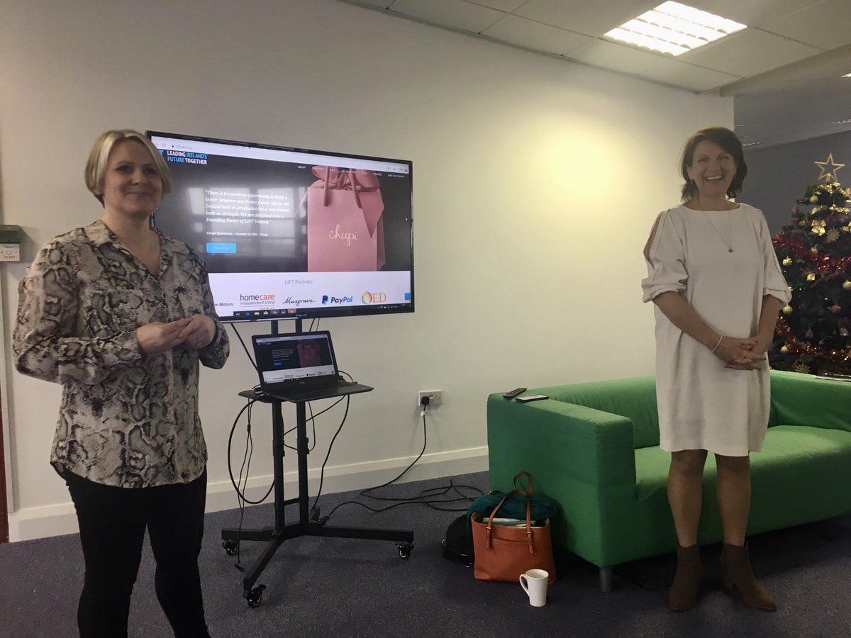 LiFTIreland's tweet photo. Fantastic presentation by @JoanneEntAcad today with the CEO of @Fenero, @SineadDFenero . All the employees are excited and starting roundtables in the new year!

#LIFTIreland #Leadership #Fenero #LeadingIrelandsFutureTogether https://t.co/9kYYFWbCOH