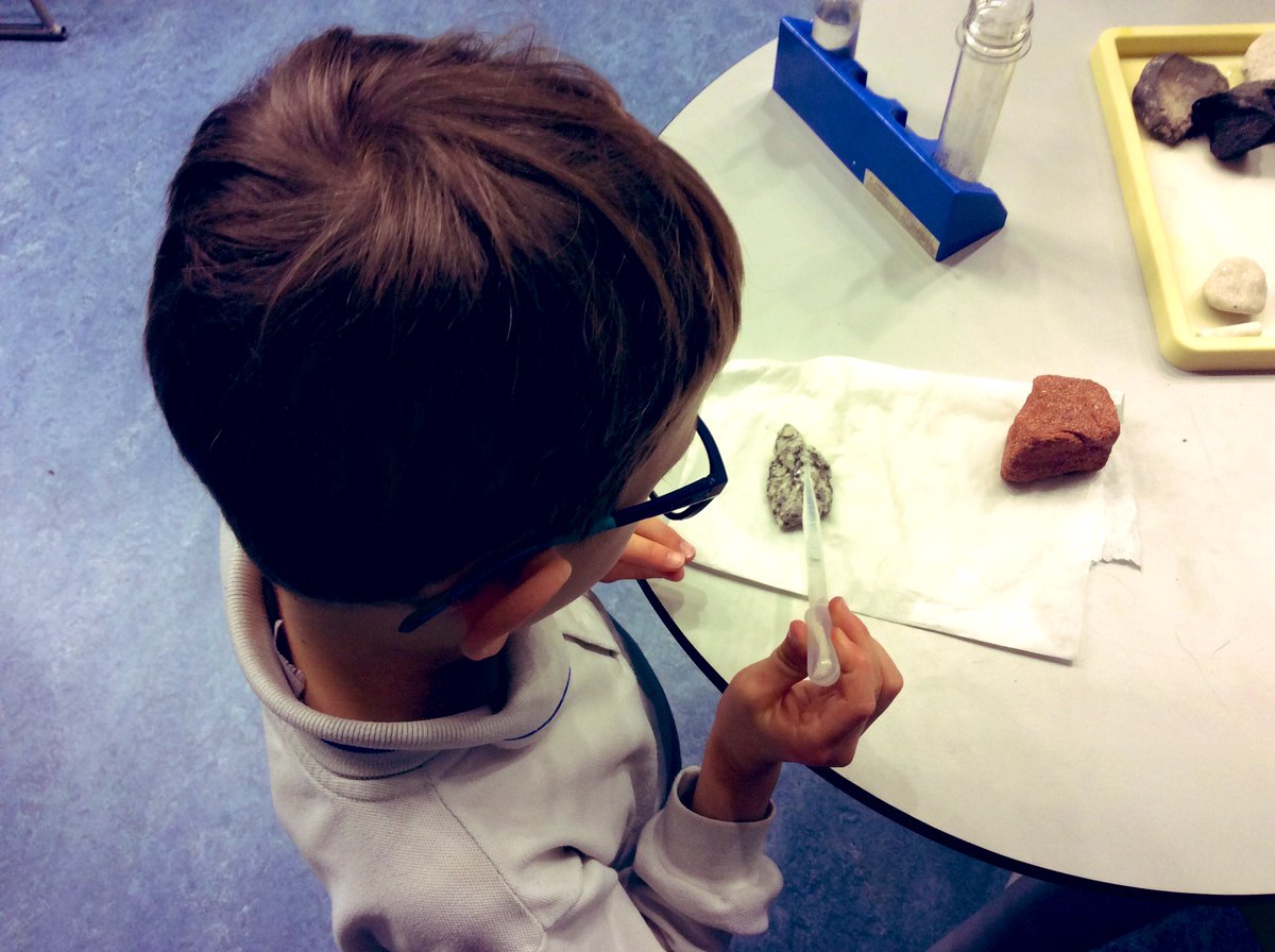 BSNJSL's tweet photo. Let’s Rock! #jsly3 have been busy classifying rocks after making careful observations of their appearance, testing their hardness, permeability and seeing how they react to vinegar. #ScienceCurriculum https://t.co/7jcRpzvcXL
