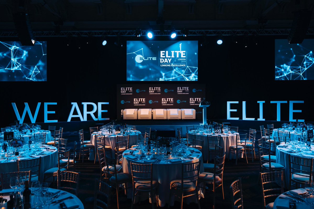 Last month our Grand Hall was the backdrop to this stunning pre-conference dinner! 🌌

A great example of how a simple trick of coloured lighting can make the space embody a brand’s image💎 #eliteday2019 
Creds: <a href="/movingvenue/">Moving Venue</a> <a href="/harrypsef/">Harry Pseftoudis</a> <a href="/_ELITEGroup_/">ELITE</a>