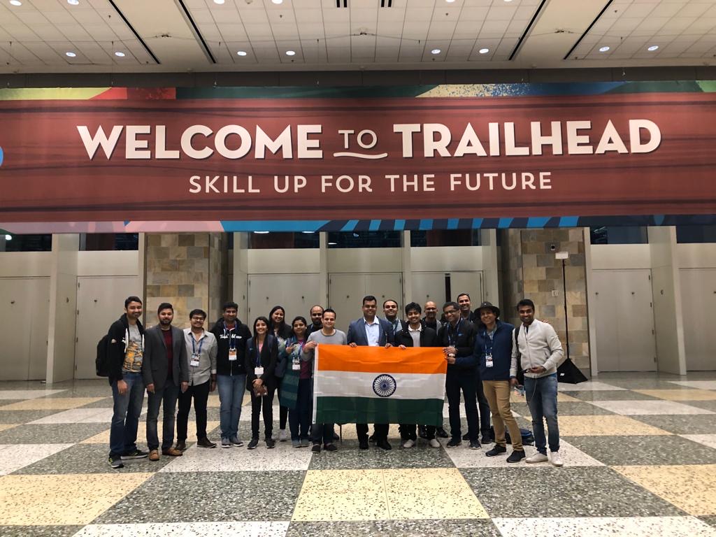 gauravkheterpal's tweet photo. This is my favourite picture from #Dreamforce #DF19 - the strongest Indian contingent ever &amp; proudly holding the tricolor Indian flag! Hoping for an encore with 2000+ passionate Salesforce community members from India at #TDXIndia19

Register here - https://t.co/1eDuidoJxg https://t.co/hYQW80vUng