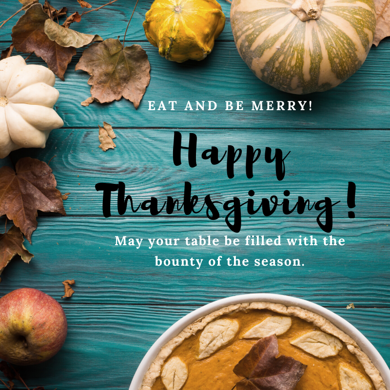 Happy Thanksgiving from Everyone at Friends for Life!