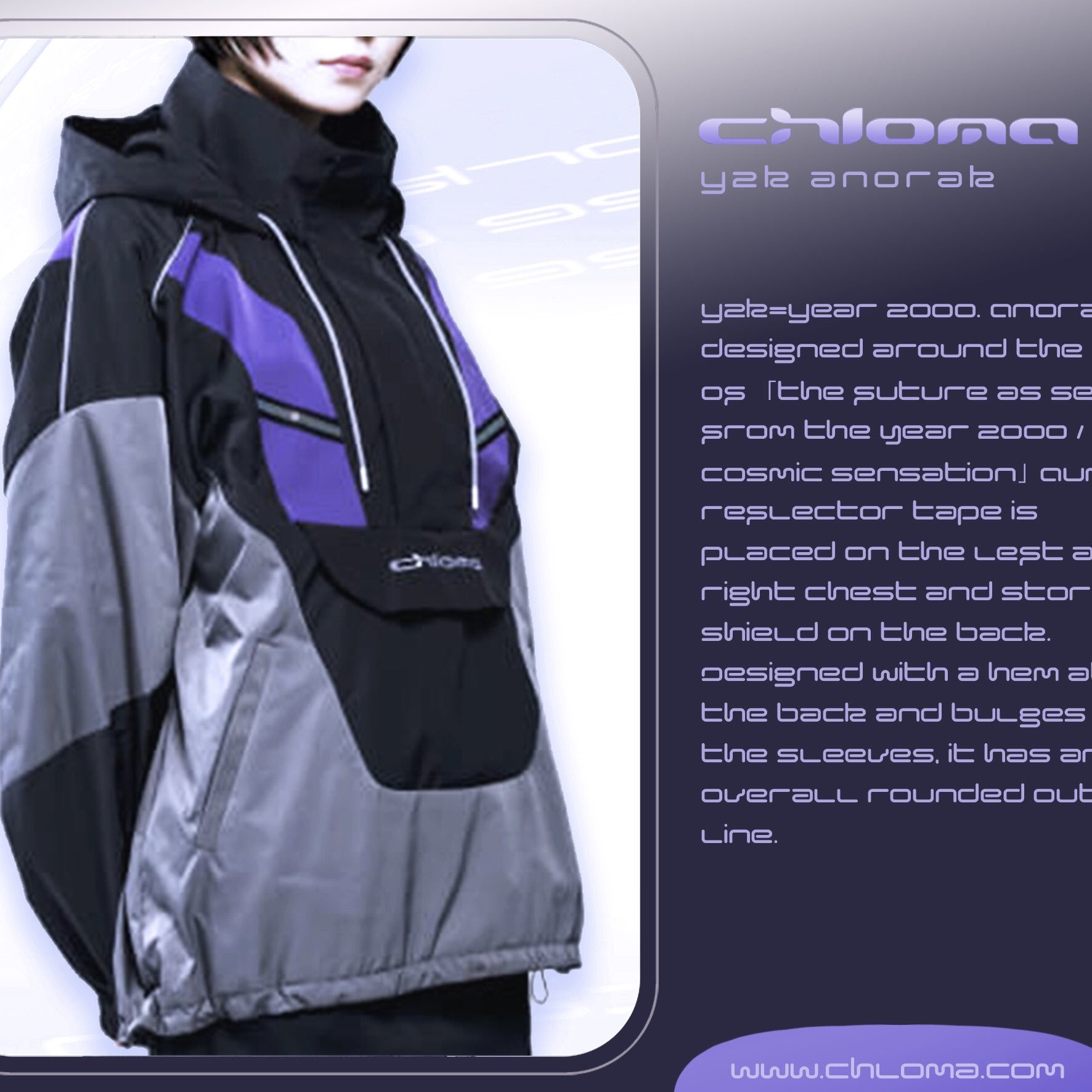 chloma Y2K ANORAK / black×steelgray Y2K ANORAK / black×steelgray – chloma - official web store