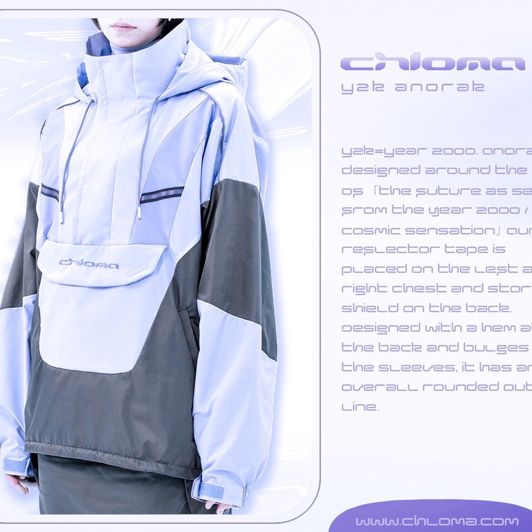 CHLOMA Y2K ANORAK / paleblue×steelgray Y2K ANORAK / paleblue×steelgray – chloma - official web store