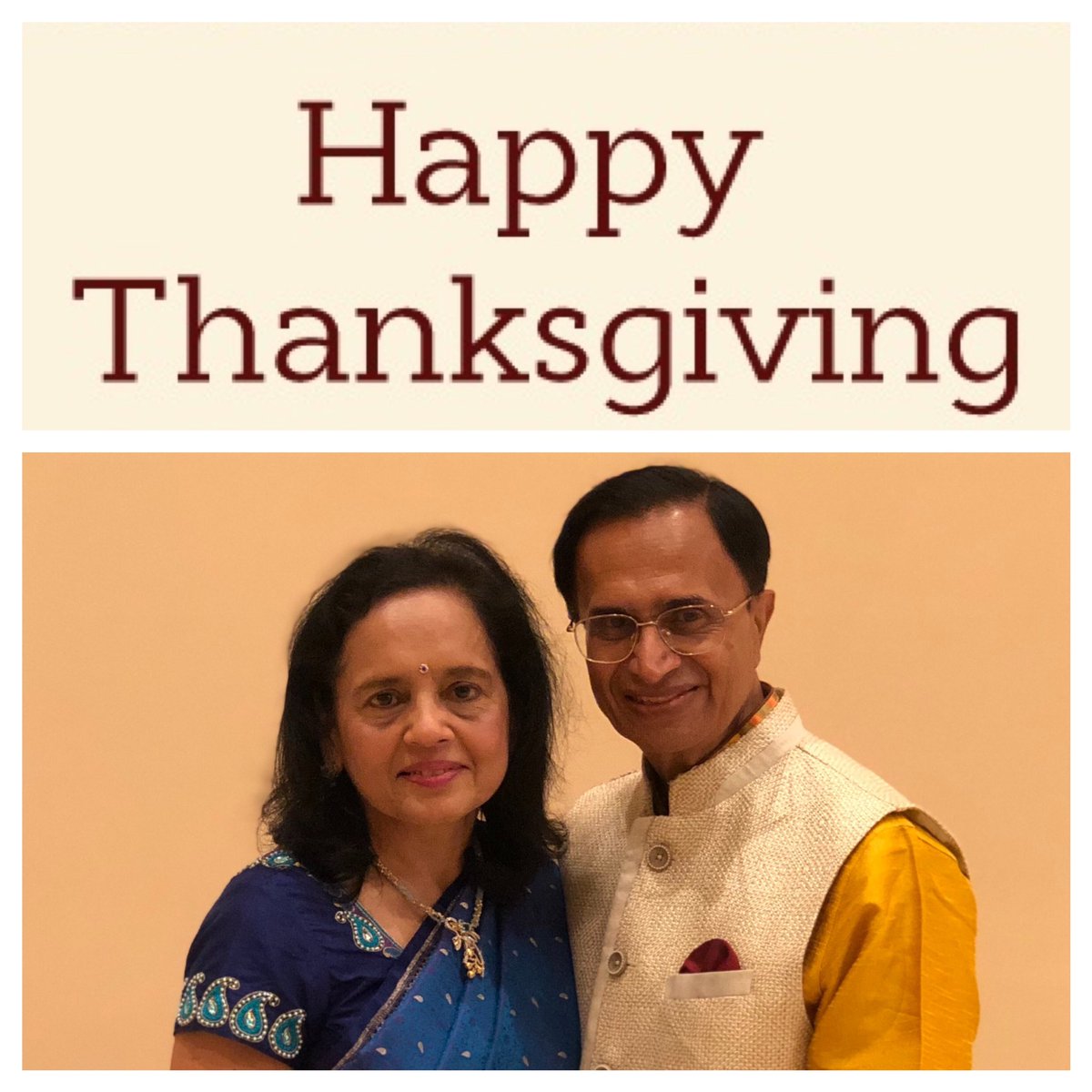 kulindesai's tweet photo. There are so many things I am thankful for this year, but at the very top of that list is you. My heart is filled with gratitude, my life is filled with amazing people and I am thankful for these gifts from God. May you have an abundance of blessings to count this #Thanksgiving! https://t.co/6bs2bh7ZQW