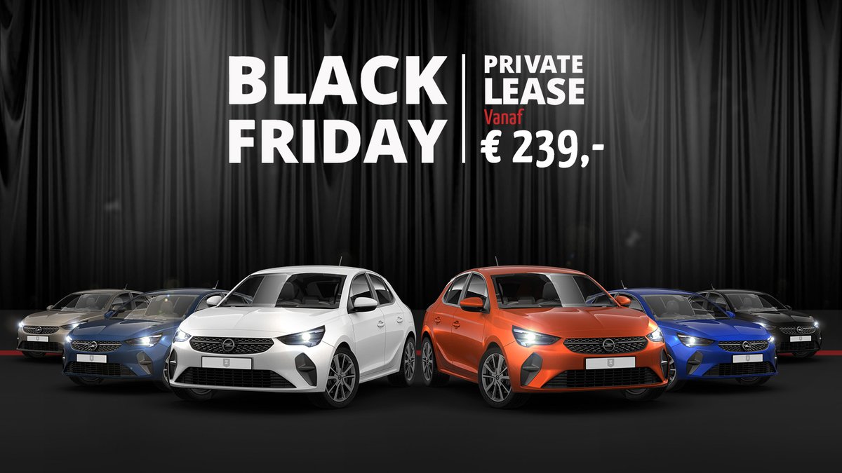 Profiteer tot morgen 23:59 uur nog van onze uitzonderlijke Black Friday Lease deals. Je rijdt al weg in een gloednieuwe Opel Corsa voor slechts €239,-.  bit.ly/2rvdUBv