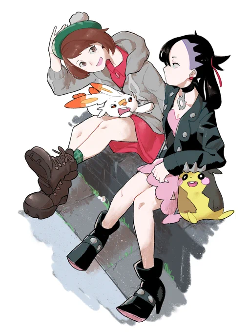 無題 #ポケモン剣盾 #ポケモン人間絵 #マリィ(トレーナー) #ユウリ(トレーナー) #ユウマリ https://t.co/ieUn0c22Fc 