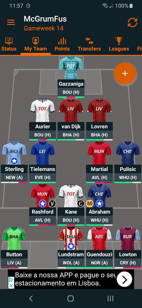 McGrumFus's tweet photo. #FPL #FPLCommunity draft #GW14
🌍 2.309.649  # 650
Otamendi &amp; Özil⬇️
Lovren &amp; Pulisic⬆️(-4)
Cap Kane
Double defense TOT/LIV
Transfers made before press conferences
Sterling still in my team
Lord Lundstram benched
What could be wrong??!!✅🥵🙈👌😂 https://t.co/irbgBqQEJw