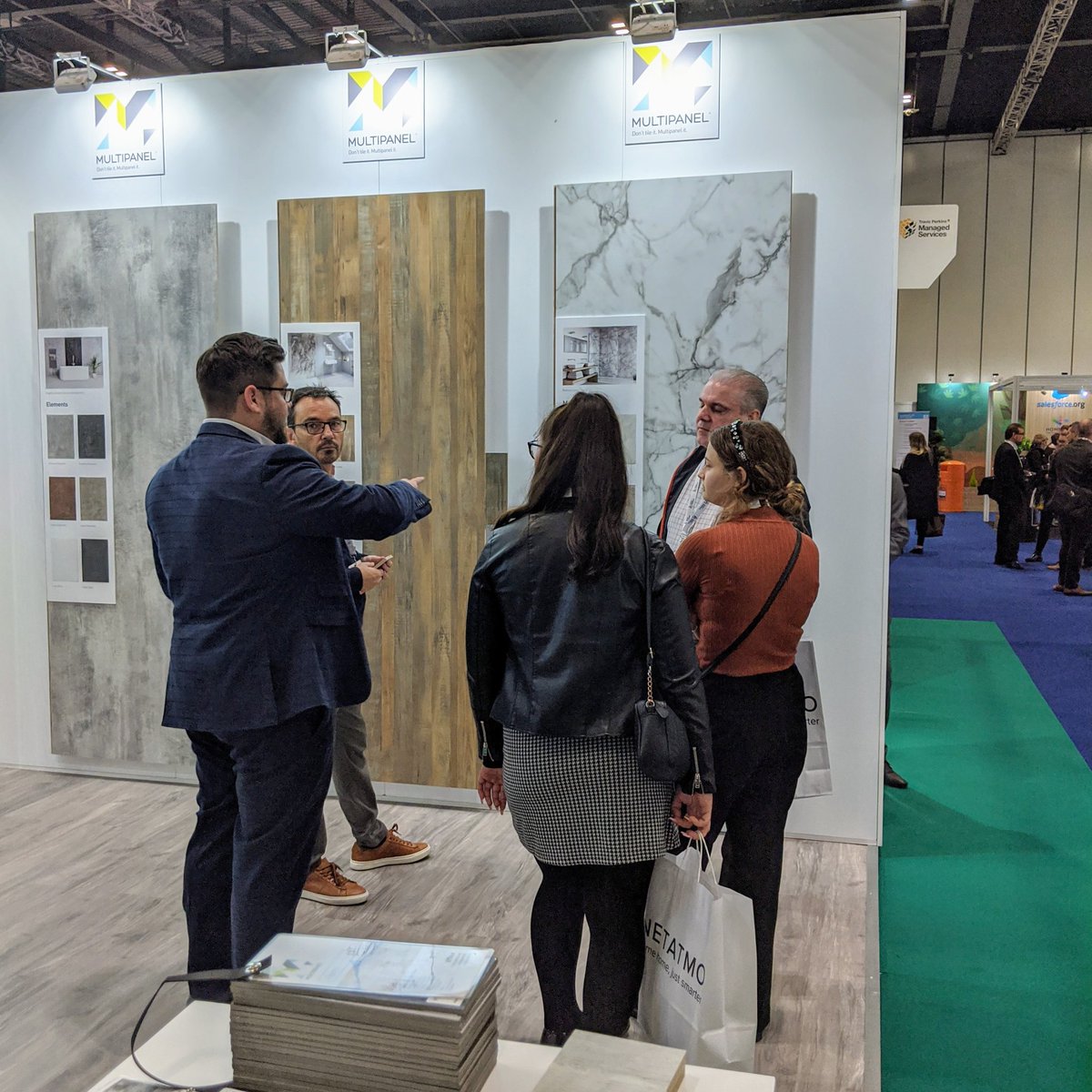Great conversations going on at @HomesEvent around the benefits of choosing Multipanel wall panels over traditional tiling. #DecisionMakers are finding out how Multipanel can save money when refurbishing or installing bathrooms in the #SocialHousing sector #futureofliving
