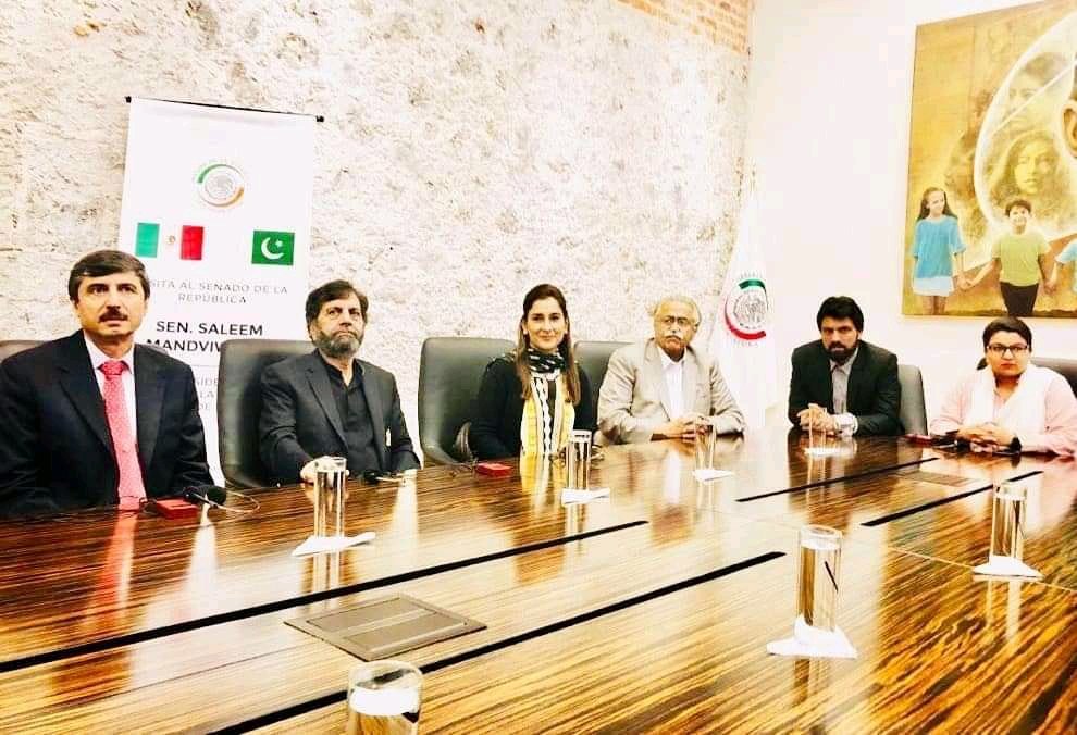 hyder_rahoo's tweet photo. Pakistan 🇵🇰 senate delegation in senate of Mexico 🇲🇽 
Deputy Senate Chairman @SaleemMandvi &amp; Central InformationSecretary PPP  #Senator @MBChandioPPP Meet With Senators Of Mexico 
@BBhuttoZardari @BakhtawarBZ @AseefaBZ https://t.co/h1QRsYIf14