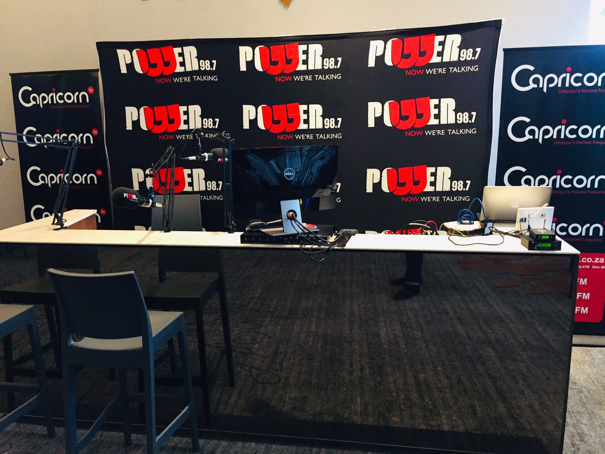 Powerfm987's tweet photo. The excitement in the building is palpable, the team is here and ready for #ChairmansConversation #RamaphosaOnPOWER.
Catch it live on POWER 98.7, @CapricornFM, @eNCA and @etv at 20:00. https://t.co/HbAIaumjAb