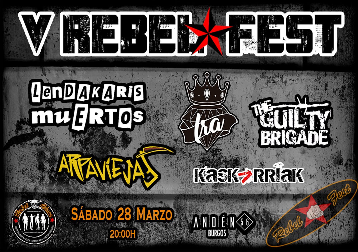 lendakaris's tweet photo. El próximo 28 de marzo de 2020 estaremos en la V edición del @rebel_fest en la @salaanden56 de Burgos!!!🐼✊️🤟⚡️

➡️Entradas: https://t.co/x2VgQmLhZp

#RebelFest #RebelFest2020 #SalaAnden56 #LendakarisMuertos #Arpaviejas #IraRap #TheGuiltyBrigade #Kaskarriak https://t.co/fD7BpFfl95