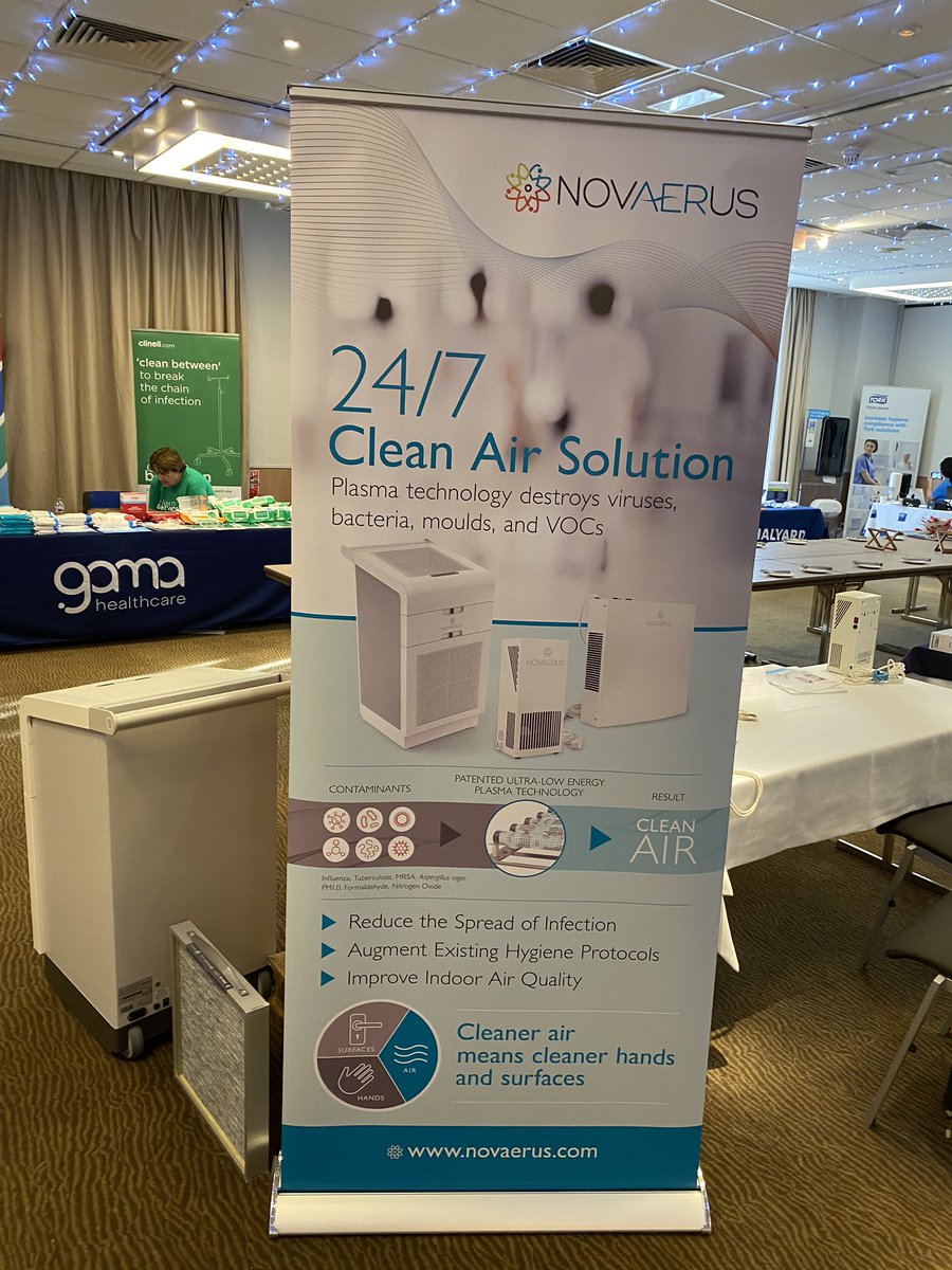 IT’S SHOWTIME! #ipswessex2019
Washing hands and cleaning surfaces is not sufficient to control the spread of #infection in healthcare settings. Novaerus portable units disinfect the air with patented low energy plasma.