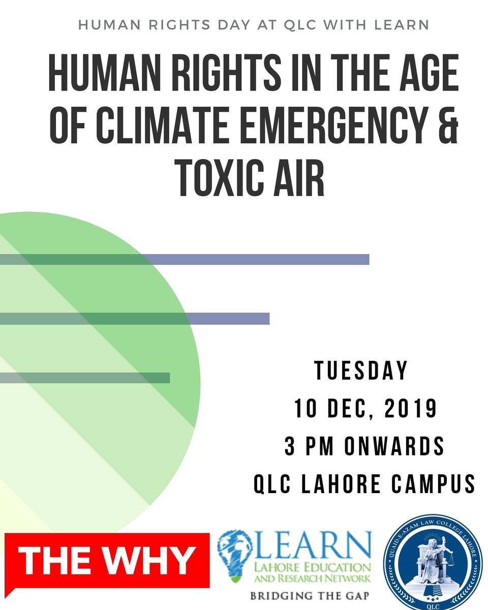 WomenInLawPk's tweet image. Our parent organization @info_learnpak is conducting this important conversation this #HumanRightsDay in Lahore at QLC Campus. They would also be featuring the documentary on the issue by @TheWhyFound 

@ClimateActionPk @DrMuradPTI @MalBokhari @ShireenMazari1 @Dr_YasminRashid