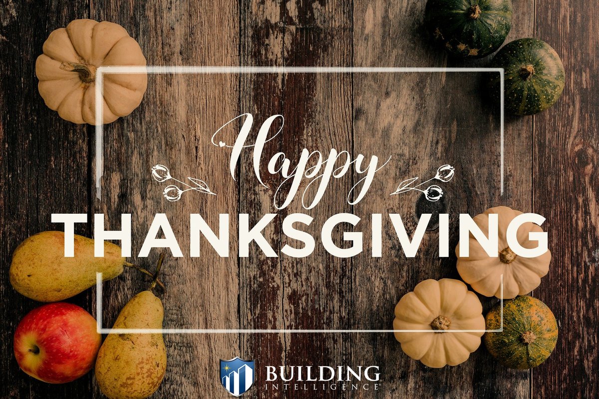 Buildingintel's tweet image. Happy Thanksgiving from Building Intelligence!