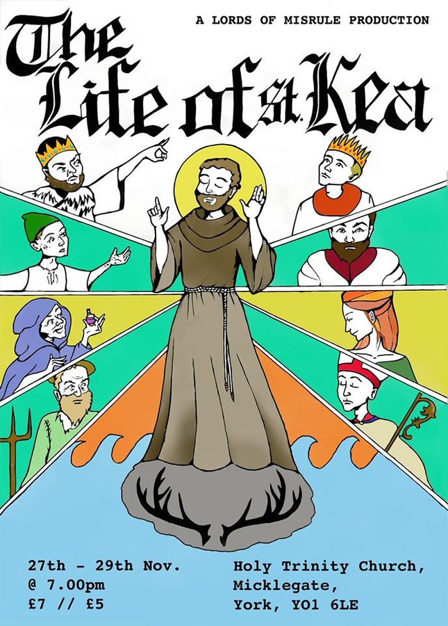 EKNuding's tweet photo. I enjoyed 'Life of St Kea' from the @misrulecms last night @HTMYork. Kea's miracles, like Guthlac's, are formed from the landscape around him: surfing rocks, ploughing land with deer, and embanking vast stretches of #Cornwall. See it Thurs/Fri 7pm #MedievalTwitter #ecocritical https://t.co/KsblPbOaA2
