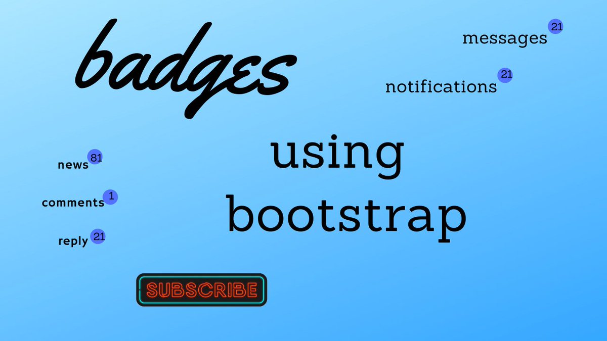 developer_lee's tweet image. #youtube #webdesign #tutorial #tamil
boostrap badges
view share and subscribe
youtube.com/watch?v=zy1DSf…