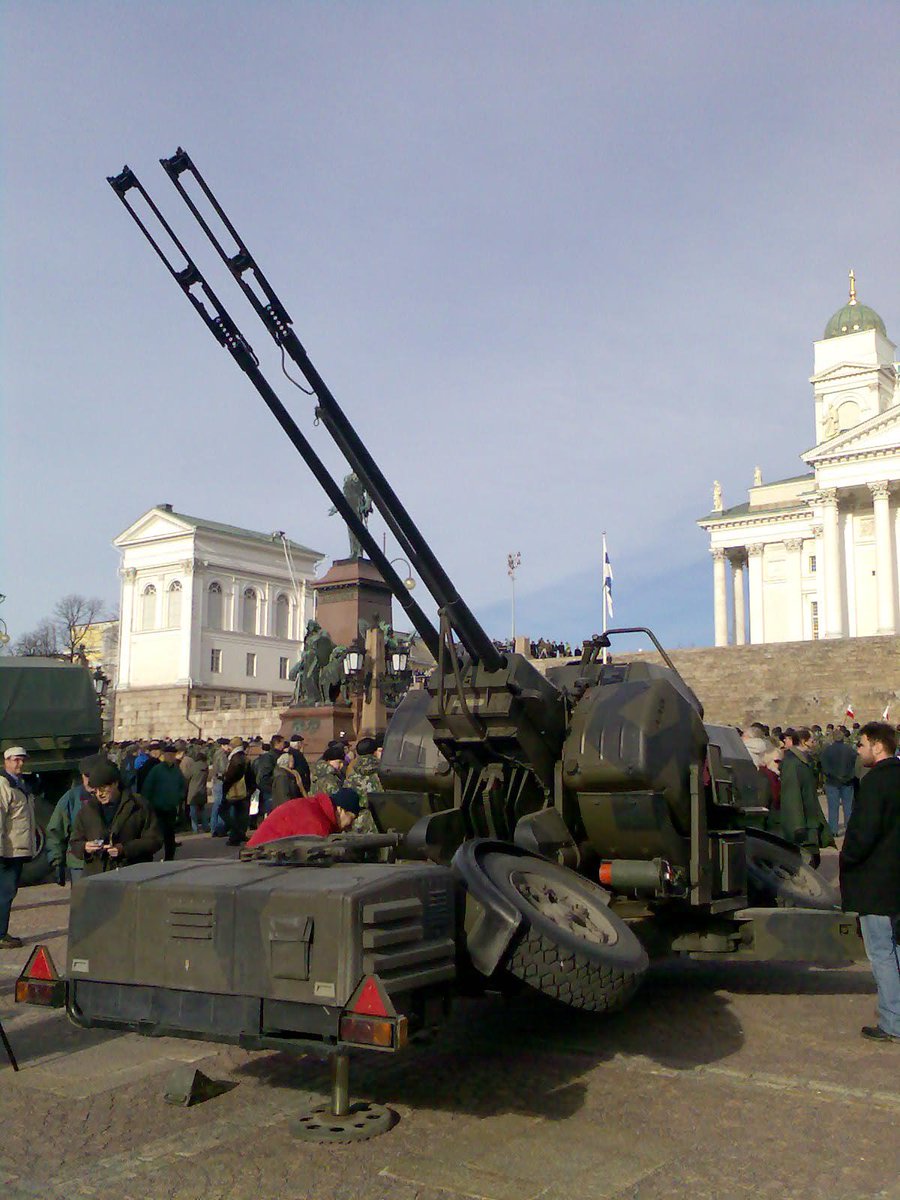 12/ Anti-aircraft artillery included West German Rheinmetall 20mm, French Hispania Suiza 30mm, Swiss Oerlikon twin 35mm and Swiss-Swedish Skyguard fire control radars along with ex-RAF Tigercat SAM's.