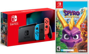 dealzon's tweet photo. Holy crap. Act fast. Nintendo Switch Version 2 (Gray or Neon) bundled with Spyro Reignited Trilogy at Walmart for only $288.99! The best Black Friday deal thus far at Thursday 6AM (hah) https://t.co/kqQjRltqWm https://t.co/IaJllH22VK