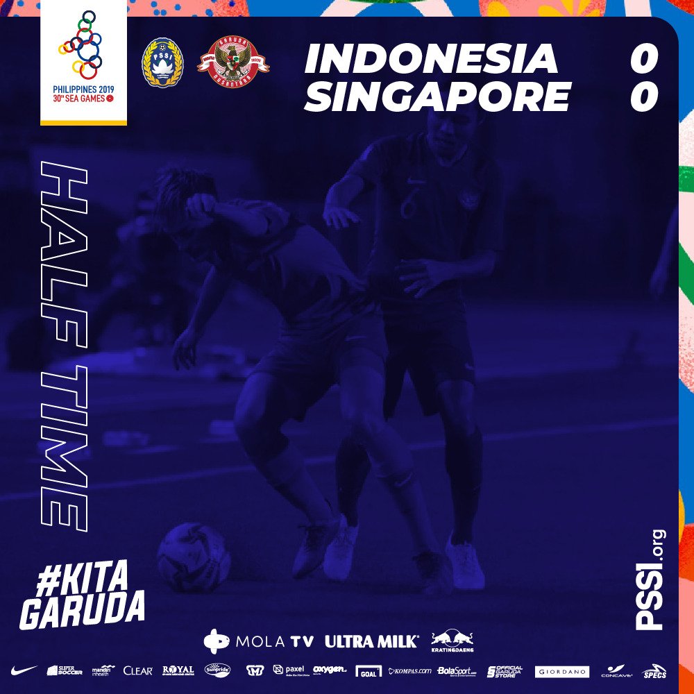 PSSI's tweet photo. Belum ada gol yang tercipta pada babak pertama.

#PSSINow #KitaGaruda https://t.co/KjeeECMesr
