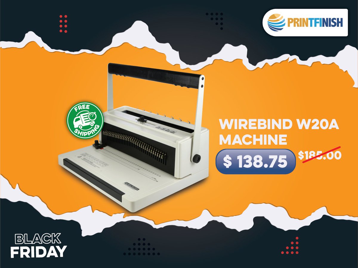print_finish's tweet image. We are all set for this #BlackFriday! Get 25%OFF on the amazing #Wirebind W20A Machine + Free Shipping to North America. But hurry up, this promotion will end soon.

Learn more: ow.ly/PydO50xmABL
