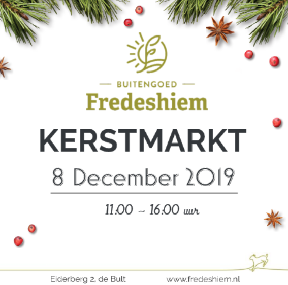 #Kerstmarkt 8 december 2019 en #kerstwandeling op Buitengoed Fredeshiem - ook op 8 december! #Steenwijk <a href="/SteenwijkNL/">Steenwijkerland</a>  <a href="/SteenwkrCourant/">Steenwijker Courant</a> <a href="/Steenwijkerland/">Steenwijkerland</a>