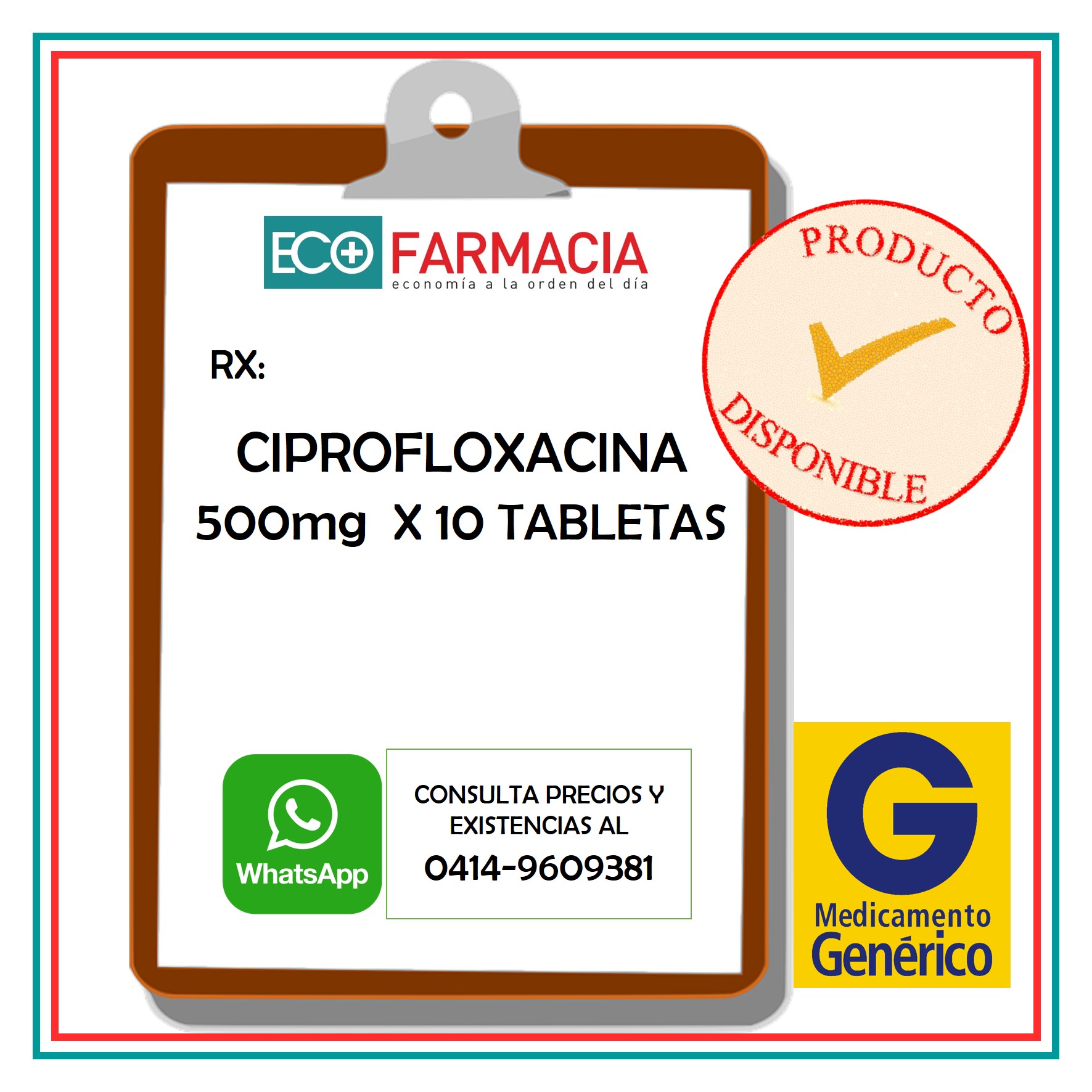 Orden de ciprofloxacin