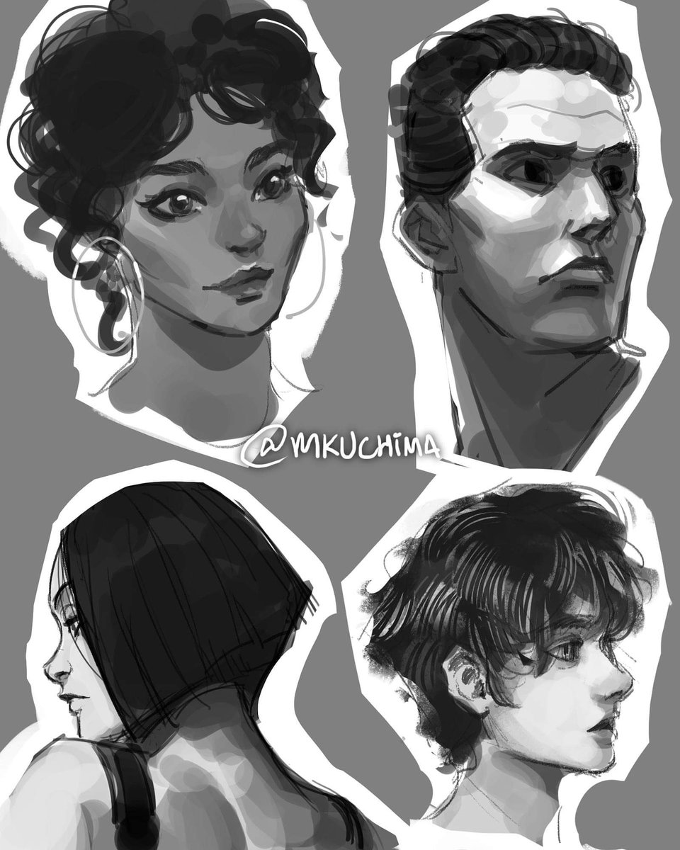Quick headshot study sketches I did last night before bed.
Gotta practice more! ? 