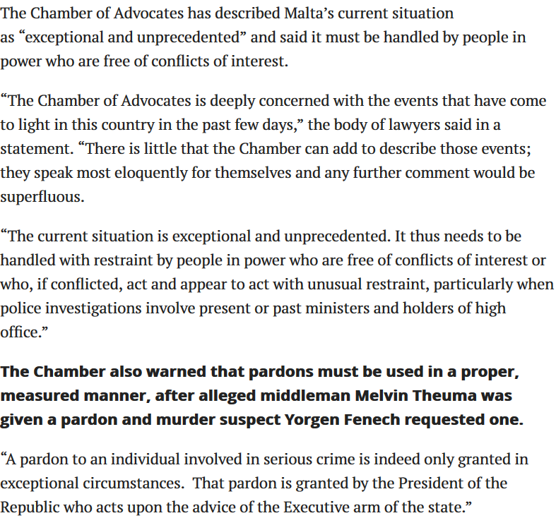 EyeOnMalta's tweet photo. @pcaruanagalizia #DaphneCaruanaGalizia
773
#ElectrogasSocarEnemaltaPilatusMlpMAFIA
#GiovanniBonello "ECHR"
"#ChamberOfAdvocates descr Malta’s current situation as“exceptional&amp;unprecedented”&amp;said it must be handled by people in power who are free of conflicts of interest."
https://t.co/0O4mk6znKL https://t.co/ecRWVEHv5g