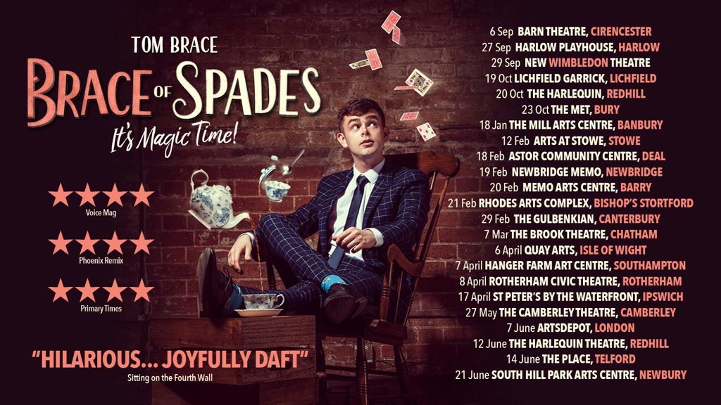 *COMPETITION TIME*
We’ve got two sets of family tickets for  <a href="/tombracemagic/">Tom Brace</a>’s show next week in Islington on the 3rd and 4th December. 
To win, all you need to do is RT this tweet and follow his page. Winner will be announced Saturday 30th November! Good luck everyone #magic